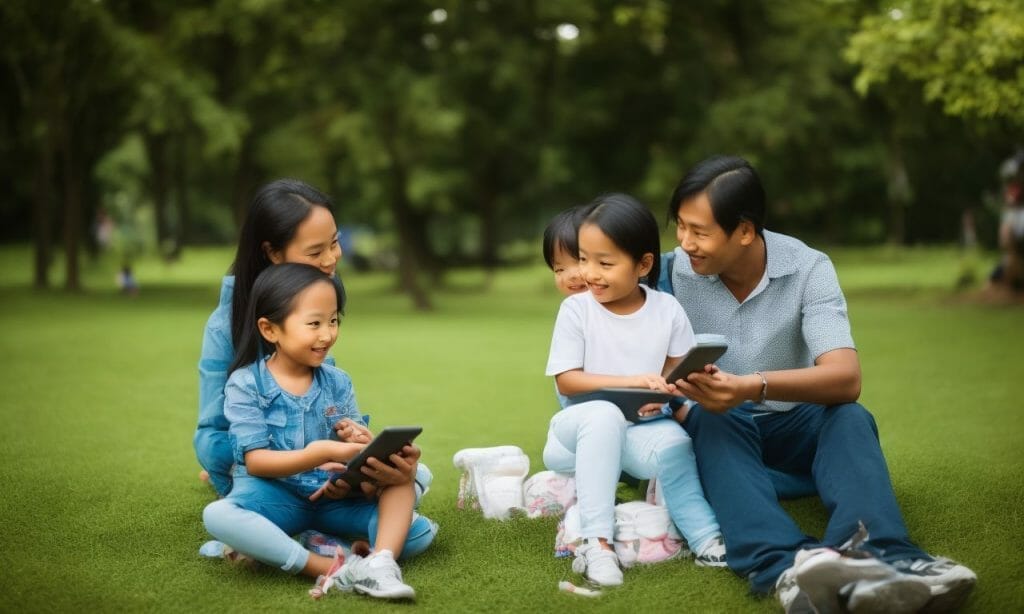 teach children how to balance screen time with outdoor 