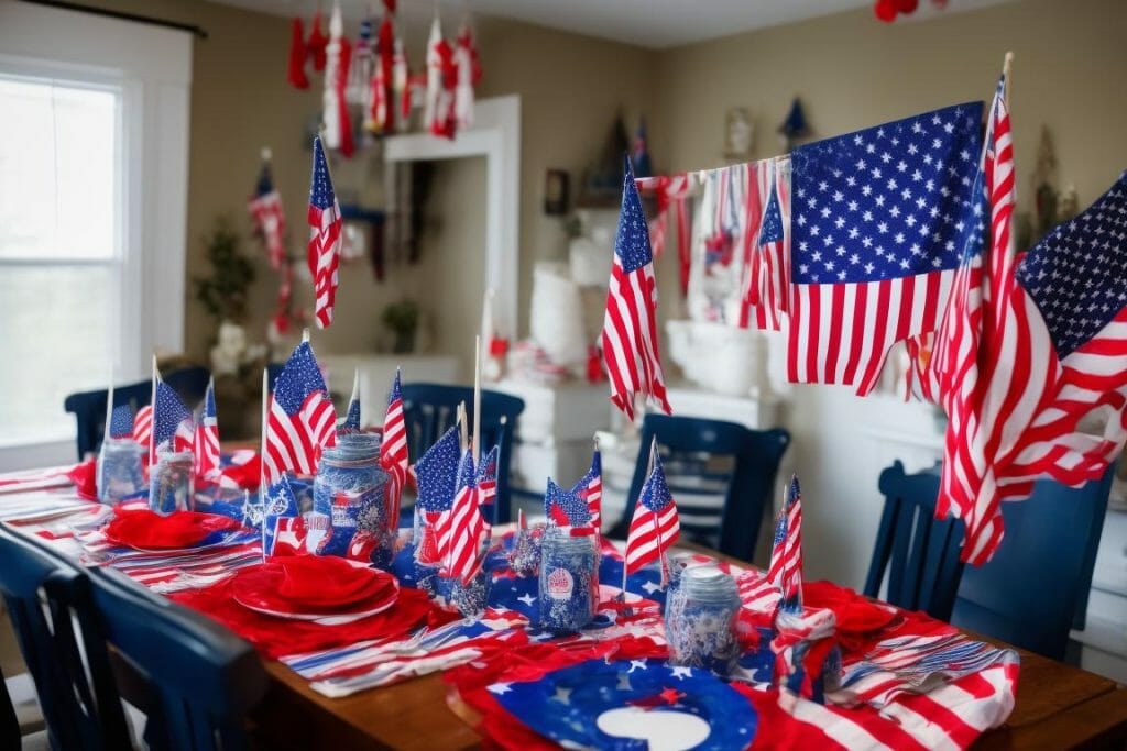 DIY Patriotic Decorations in Independence Day activity
