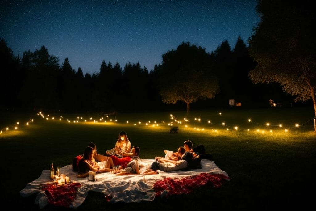 stargazing under a blanket of twinkling stars